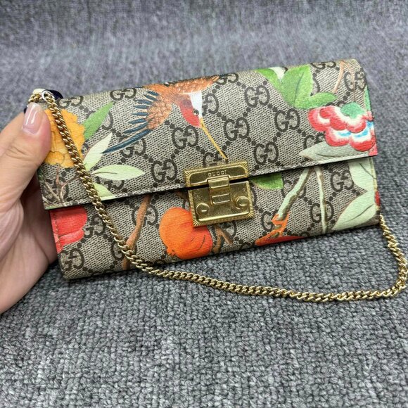 Gucci Handbags - 100% Authentic GUCCI Padlock Brown Canvas Shoulder Bag